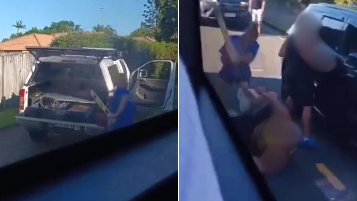 Man’s alleged road-rage attack with spirit level filmed on Sunshine Coast road as school bus passes